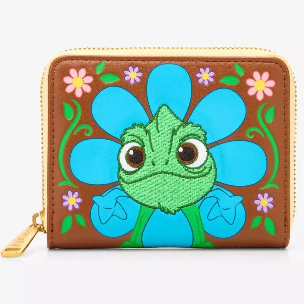 Loungefly Disney Tangled Pascal Wallet Rapunzel Chameleon Floral Zip Around